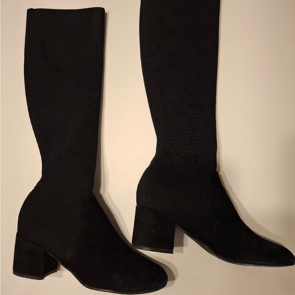Eileen Fisher Black Heeled Boots - Picture 1 of 7